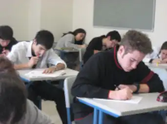 Students taking a test