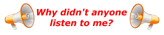 Megaphones shouting No One Listened